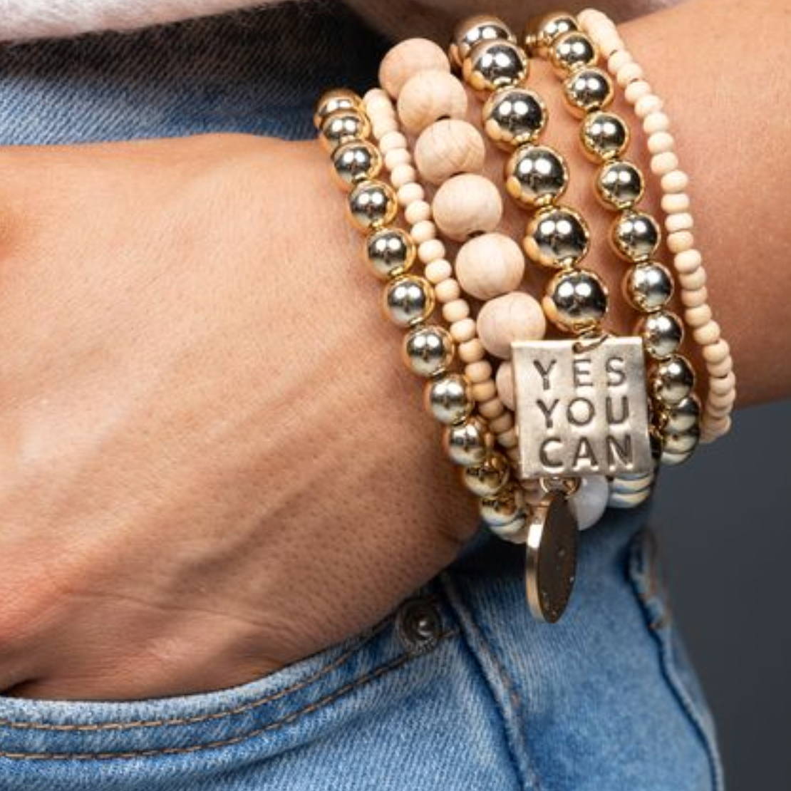 4 Always Charm Bracelet - Pink + Gold
