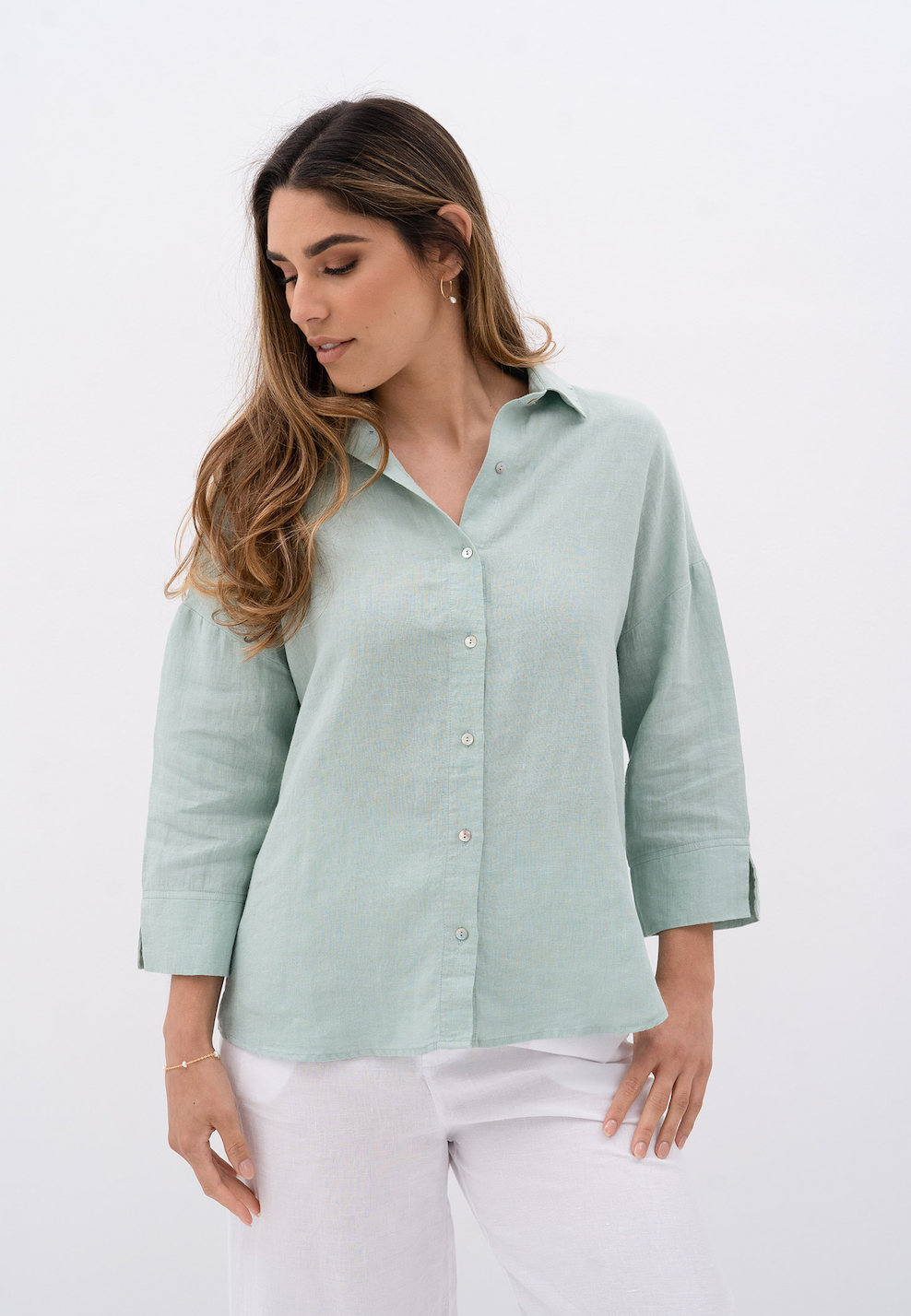Empire Linen Shirt - Honeydew