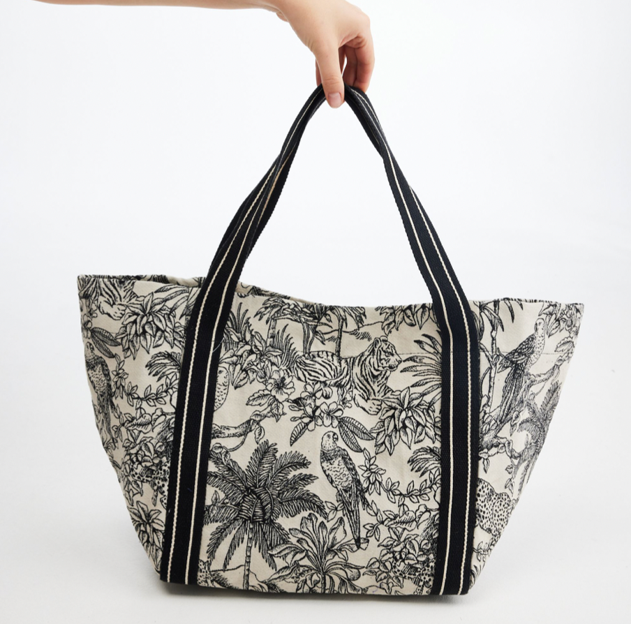 Encino Tote Bag - Black Jungle