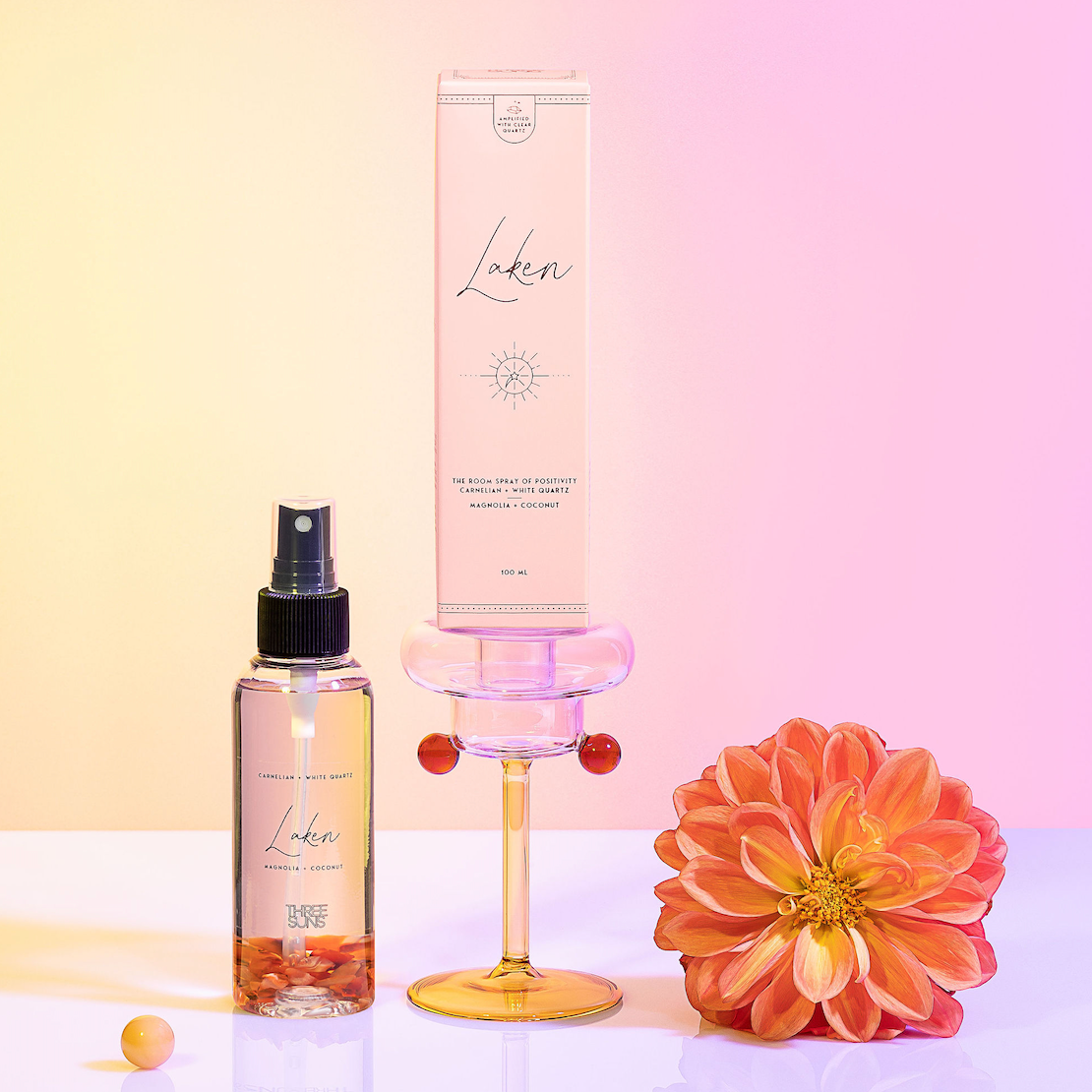 Laken | Crystal Room Spray Of Positivity | Magnolia & Coconut