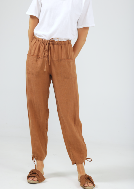 Amazon Pant - Tan Linen - Daisy Grace Lifestyle