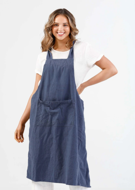 FRENCH APRON - NAVY - Daisy Grace Lifestyle