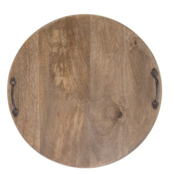 Rounded Mango Wood Serving Board - With Handles - Daisy Grace Lifestyle