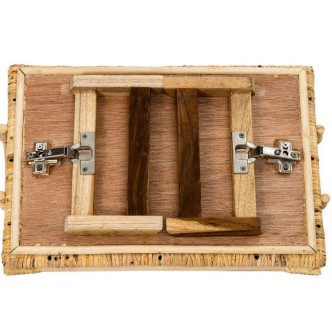 Soassy Rattan Breakfast Tray With Folding Teak Legs - Natural - Daisy Grace Lifestyle
