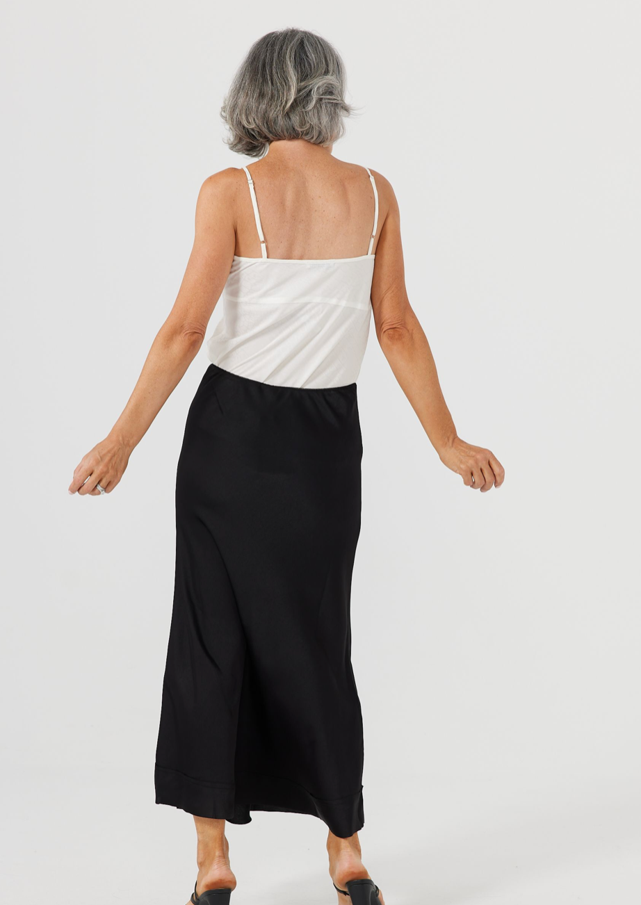 Carrington Skirt - Black Satin - Daisy Grace Lifestyle