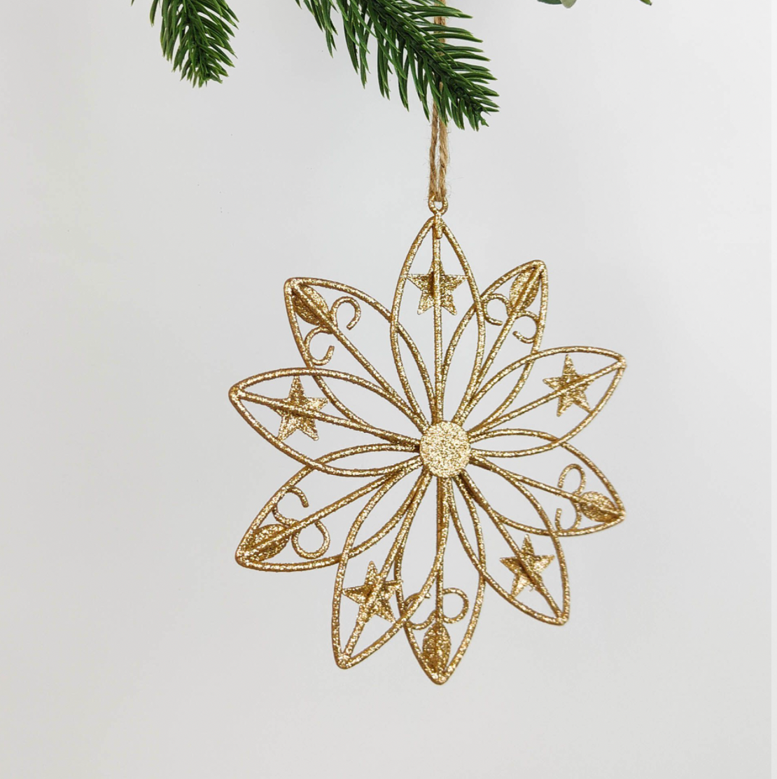 Metal Snowflake with Stars Hanging Decor - Daisy Grace Lifestyle