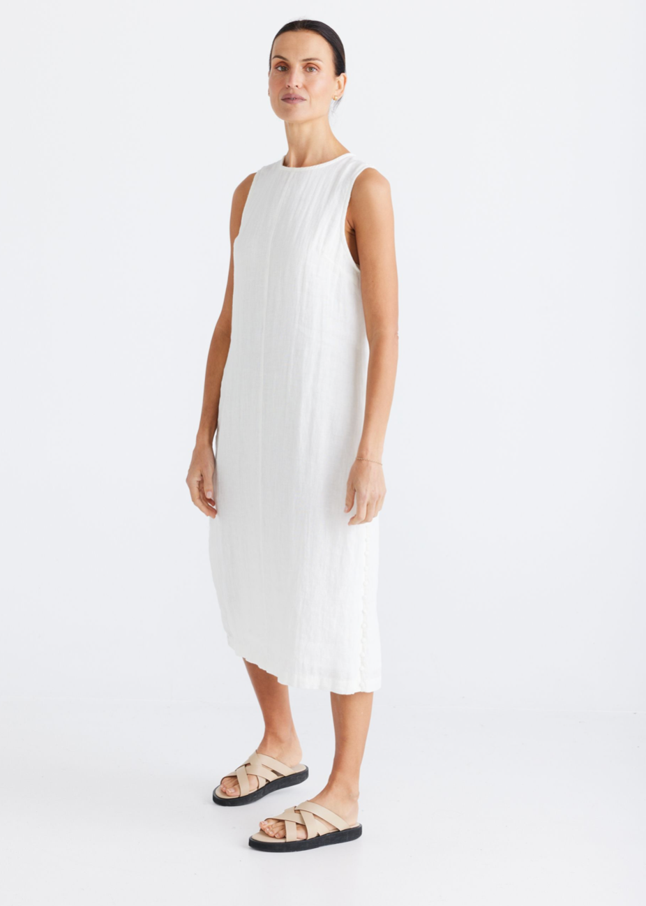 Darla Sleeveless Dress - White - Daisy Grace Lifestyle