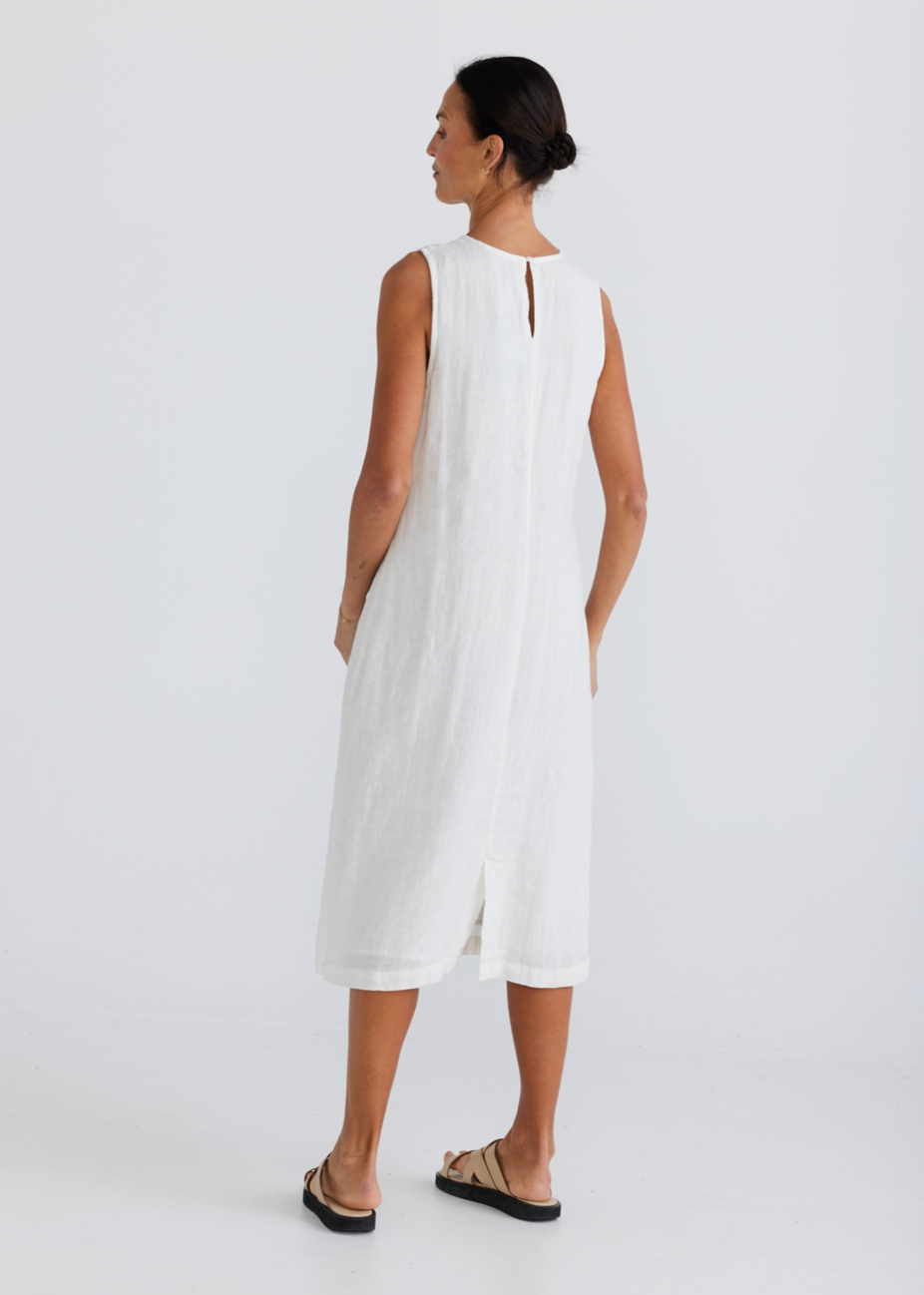 Darla Sleeveless Dress - White - Daisy Grace Lifestyle