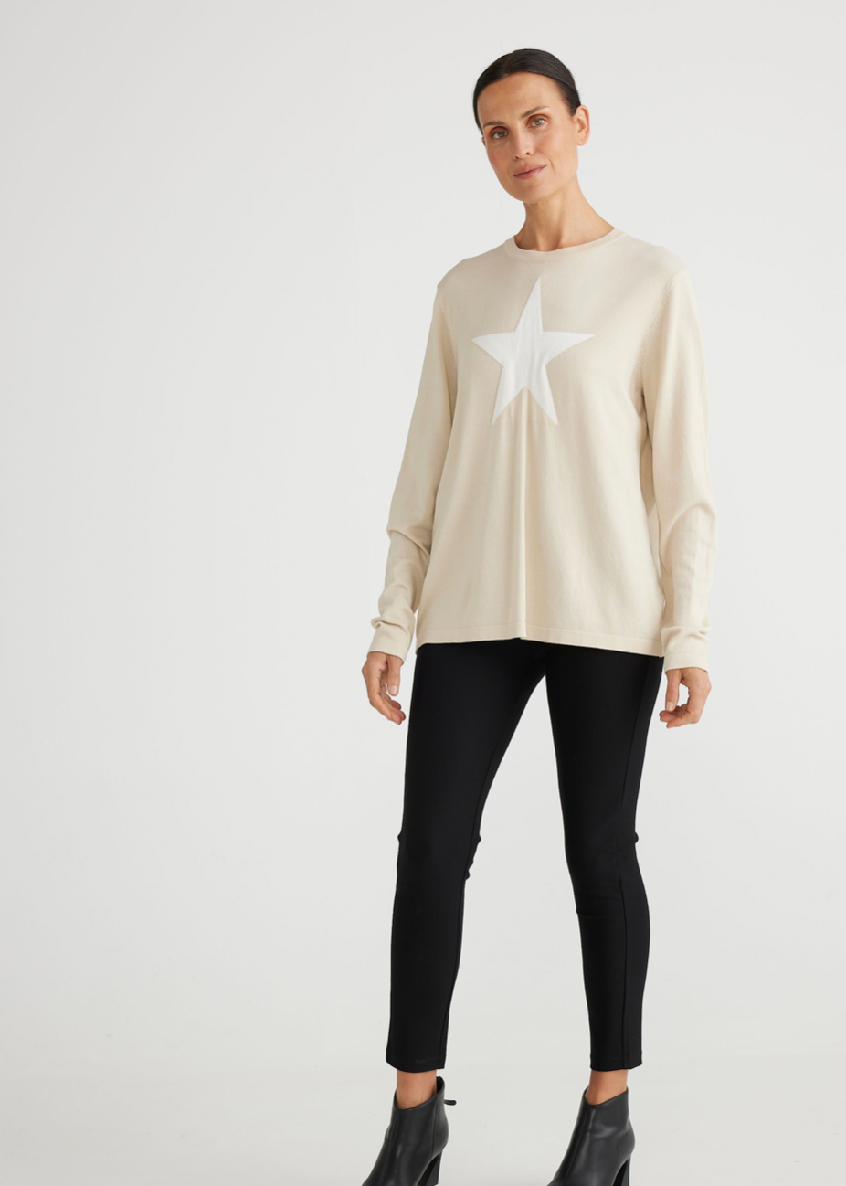 Petra Star Knit - Oat - Daisy Grace Lifestyle