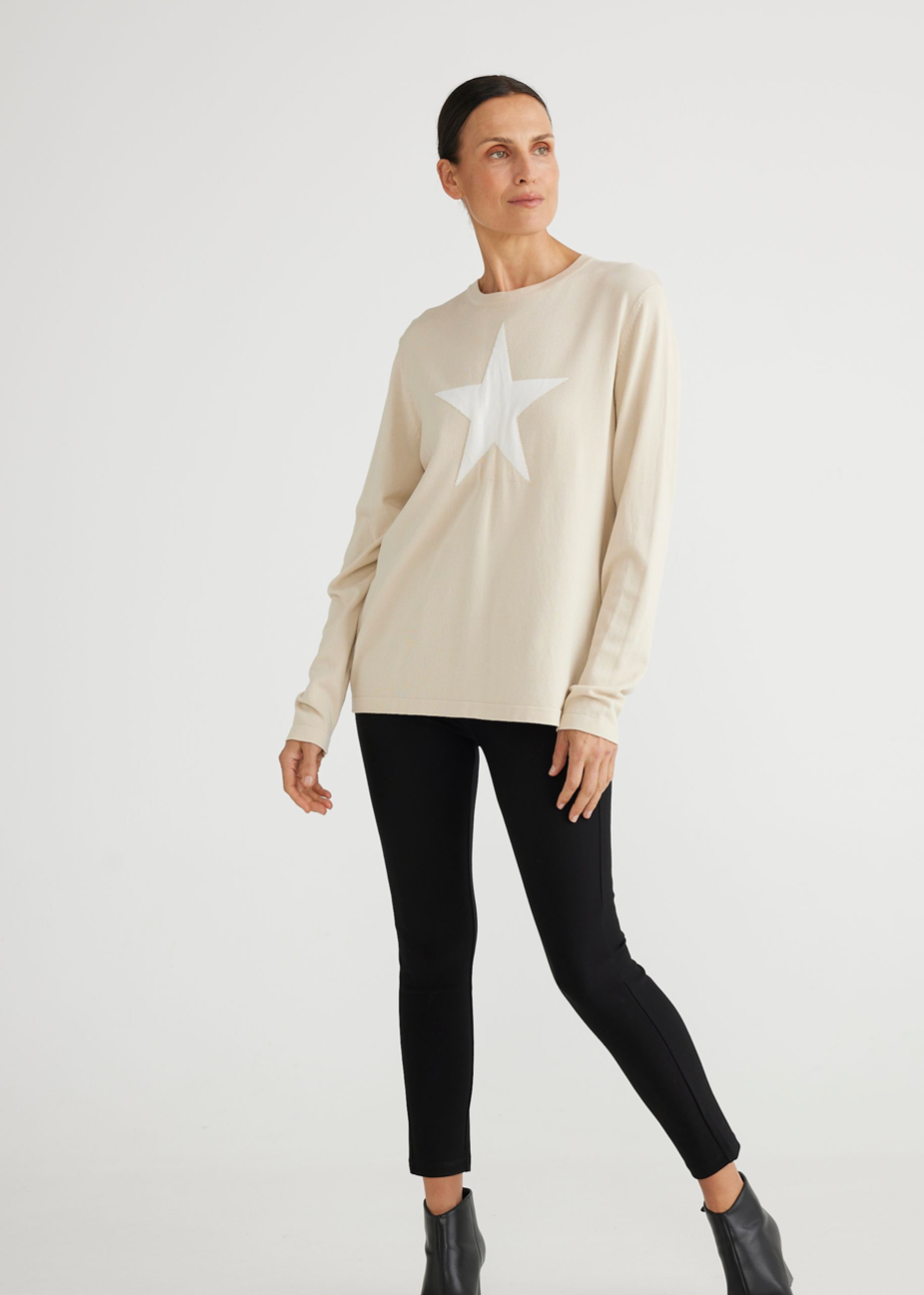 Petra Star Knit - Oat - Daisy Grace Lifestyle