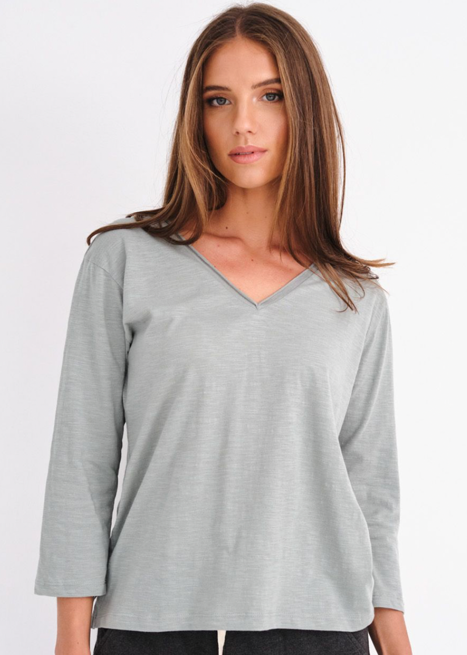 STELLA V-NECK - Eucalyptus - Daisy Grace Lifestyle