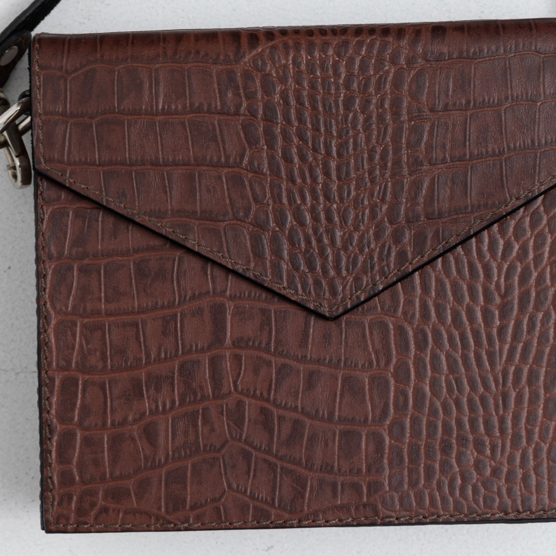 Mailbox Shoulder Bag - Brown Croc - Daisy Grace Lifestyle