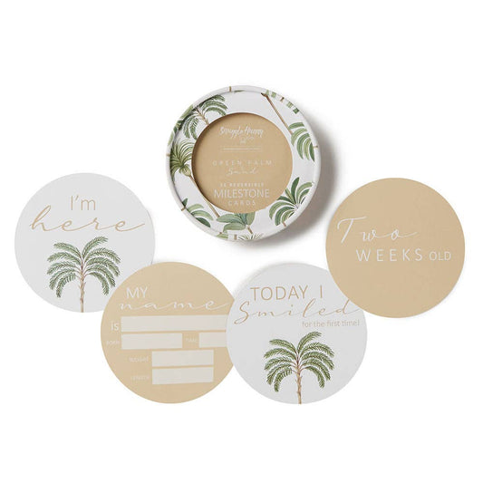 Green Palm & Sand Reversible Milestone Cards