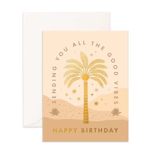 Birthday Vibes Palm Greeting Card