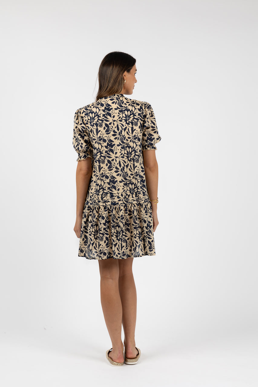 EDEN SHIFT DRESS - Navy Print