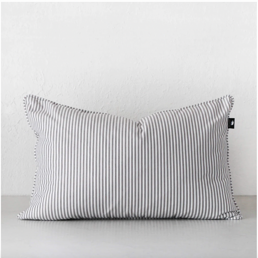 Morris Grey Stripe Lumbar Cushion