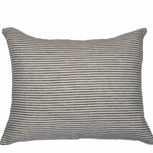 Linen Stripe Cushion - Olive Green - COVER ONLY