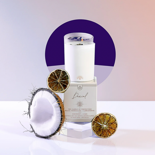 MINI Danial | Crystal Infused Candle of Protection | Coconut & Lime