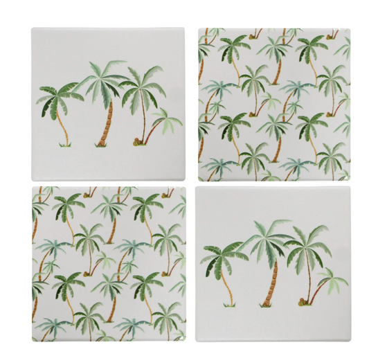 Soft Palms Coasters - Set of 4