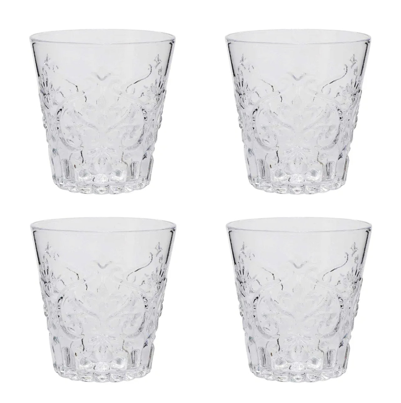 DRINKING GLASS SET OF 4 VALENTIA CLEAR 8OZ