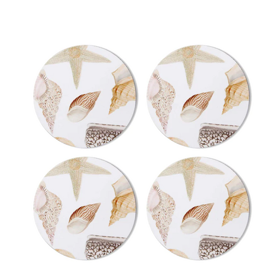 Shell Collection Round Coasters - Set of 4