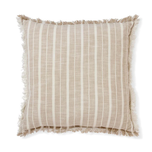 Swansea Woven Stripe Cushion - Oatmeal