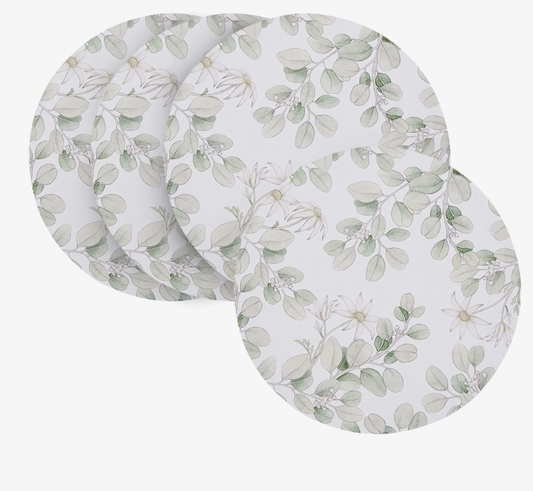 Flannel Flower Round Placemat - set of 4