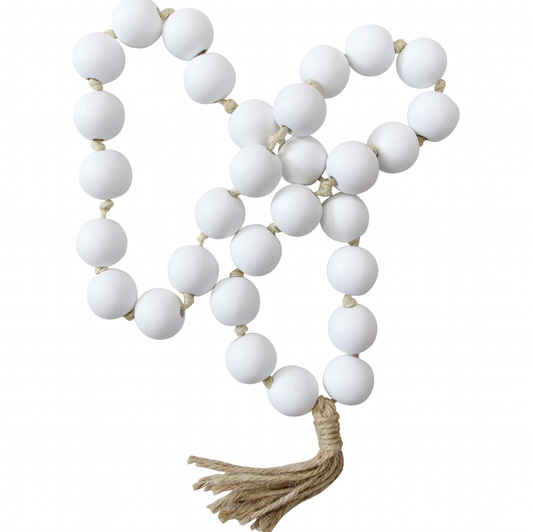 Bead Jumbo Tassel White