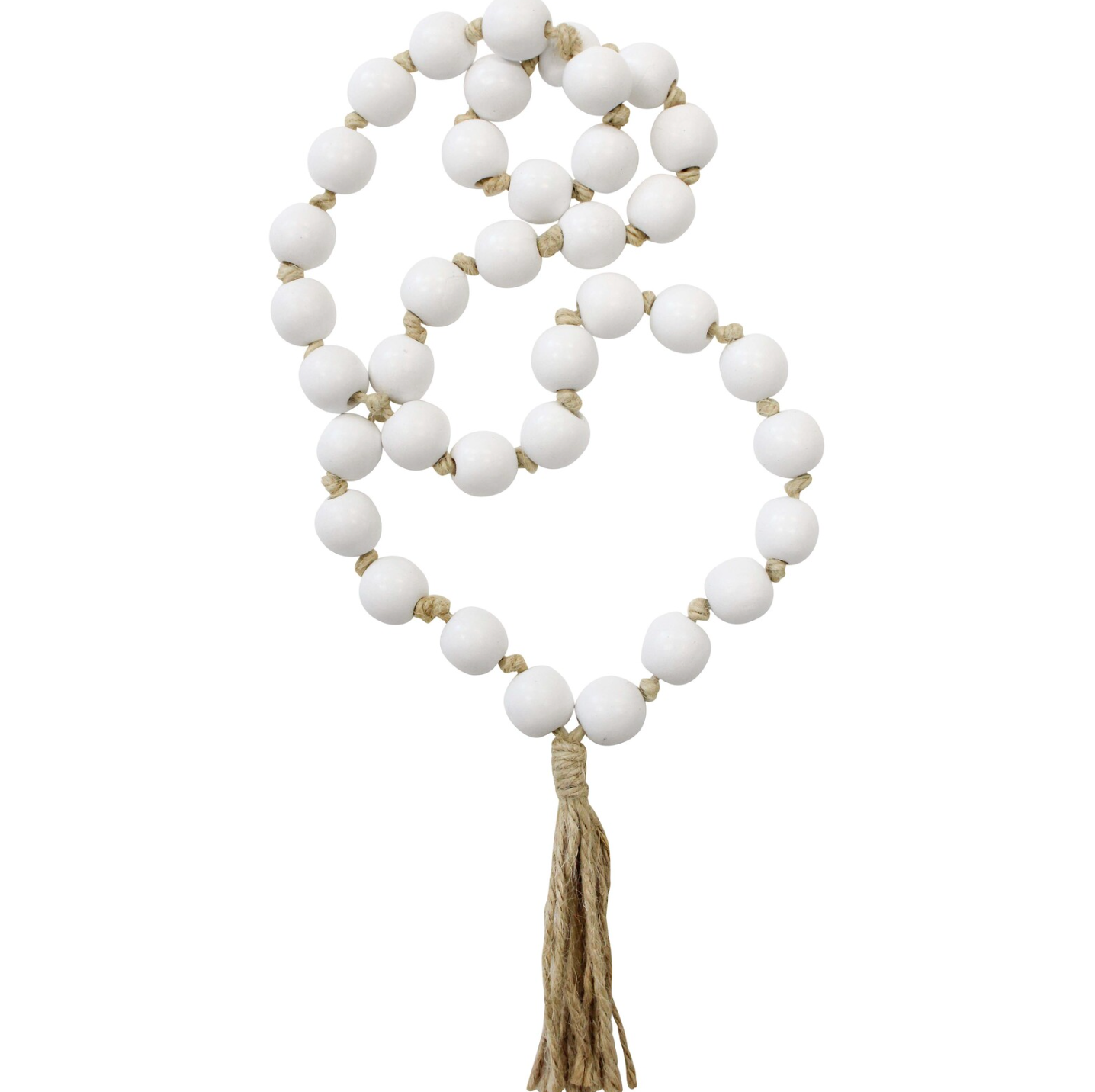 Bead Tassel Loop White