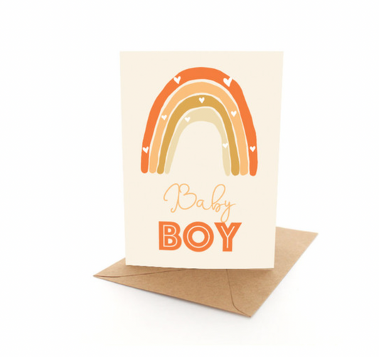 Earth Rainbow Baby Boy Card