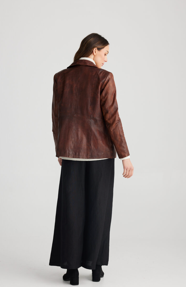 Roma Jacket - Vintage Brown -100% LEATHER