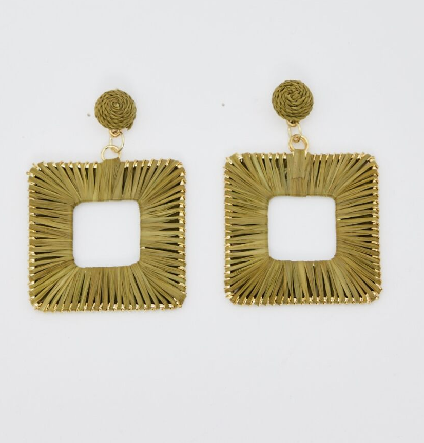 Natalia Earrings - Olive