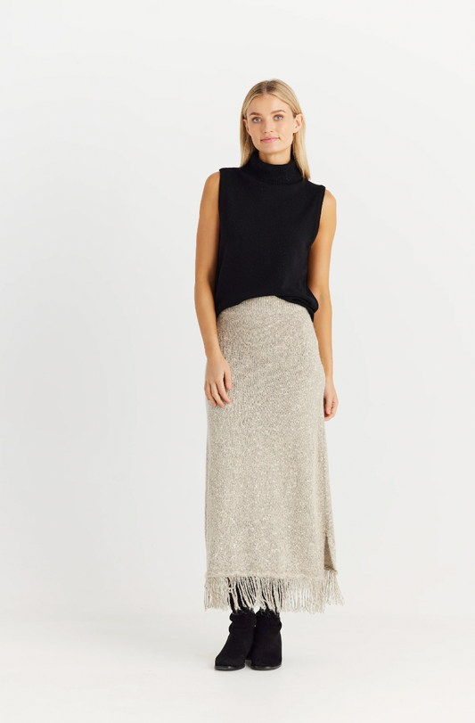 Seville Knit Skirt - Oatmeal