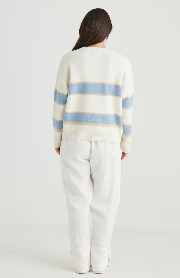 Overboard Knit - Oat Stripe