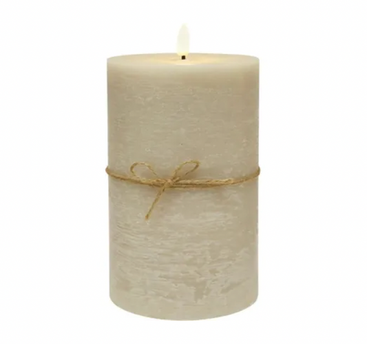 LED FLAMELESS CANDLE -TAUPE - 10X15CM