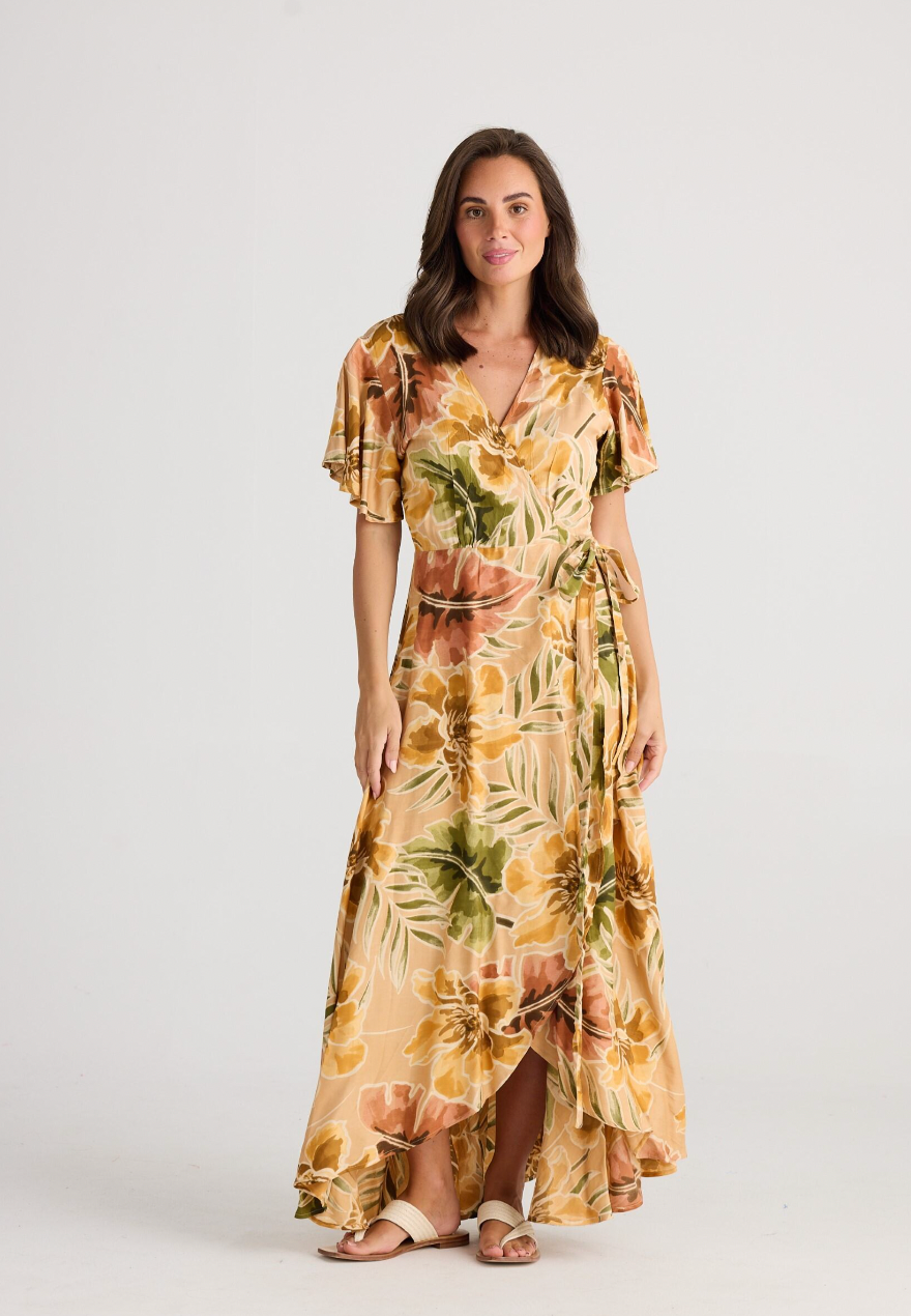 Tropics Wrap Dress - Majesty Palm