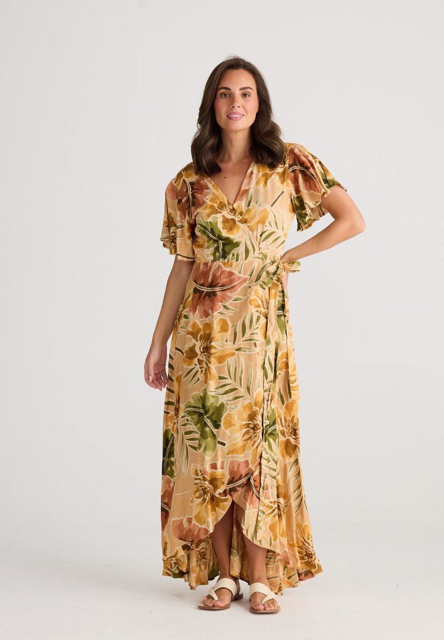 Tropics Wrap Dress - Majesty Palm