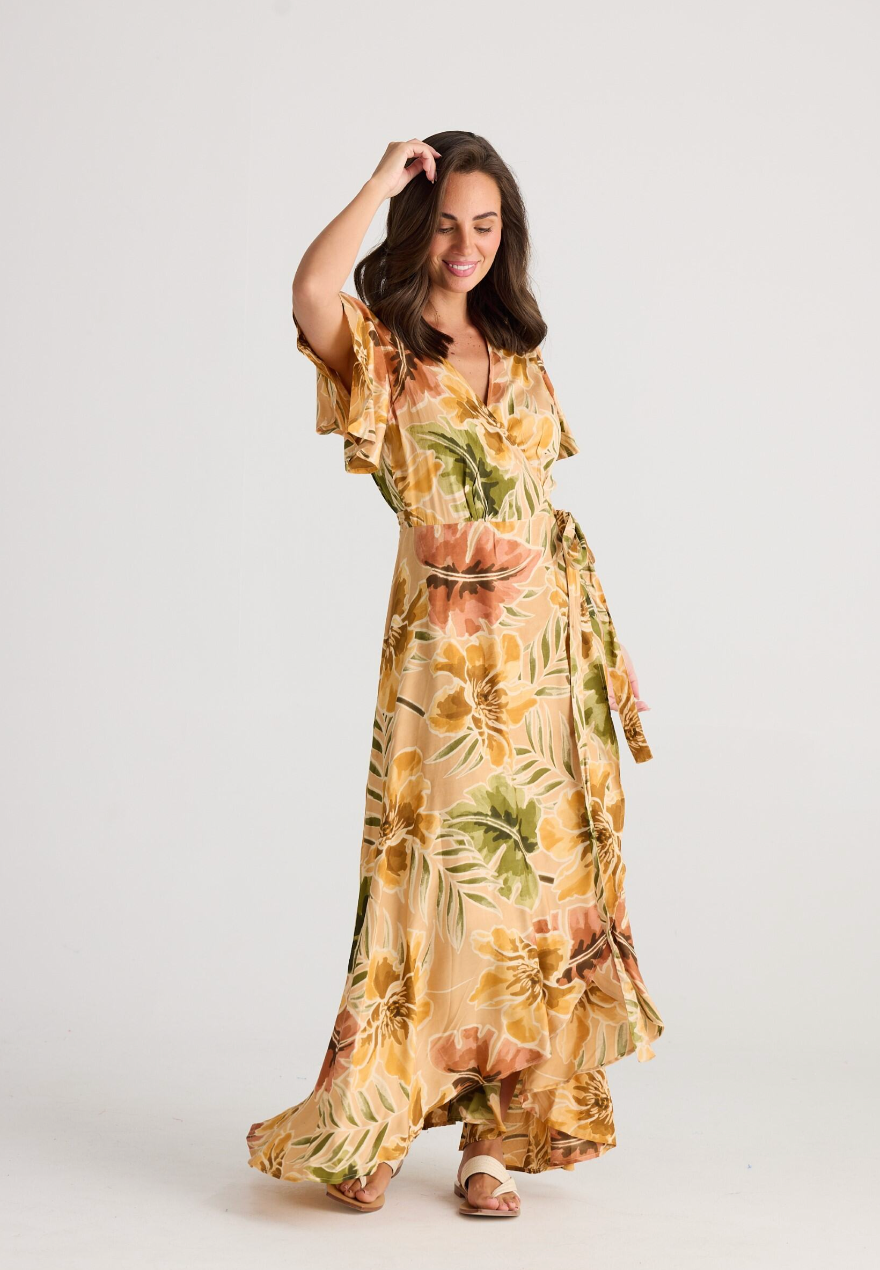 Tropics Wrap Dress - Majesty Palm