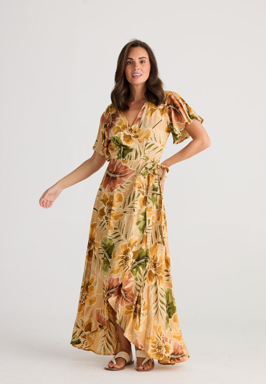 Tropics Wrap Dress - Majesty Palm