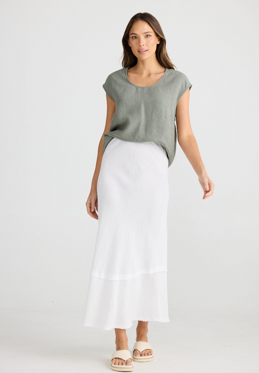 Pisa Skirt - White Linen