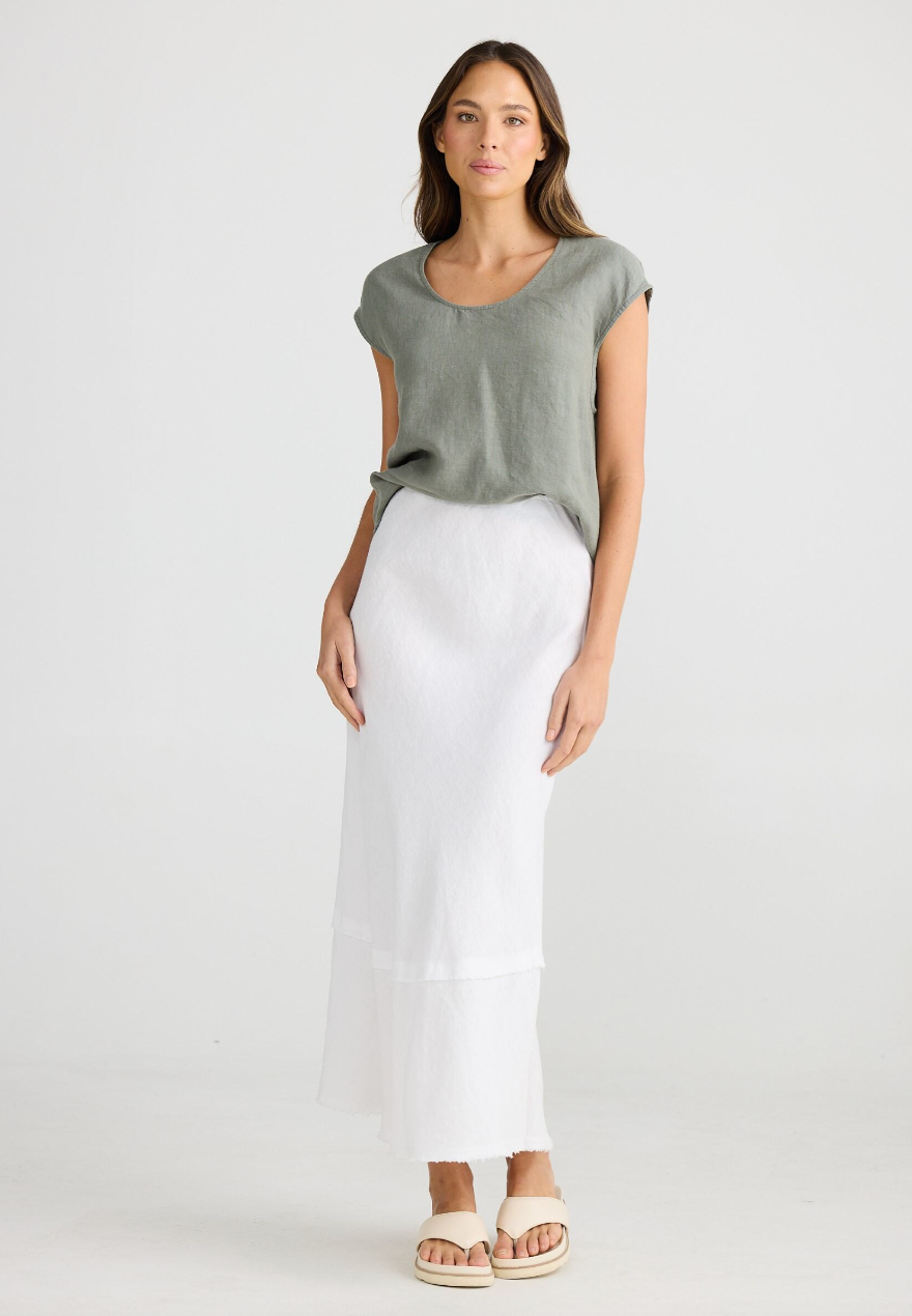 Pisa Skirt - White Linen