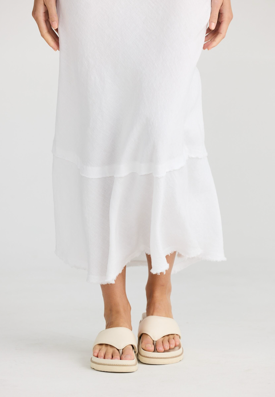 Pisa Skirt - White Linen