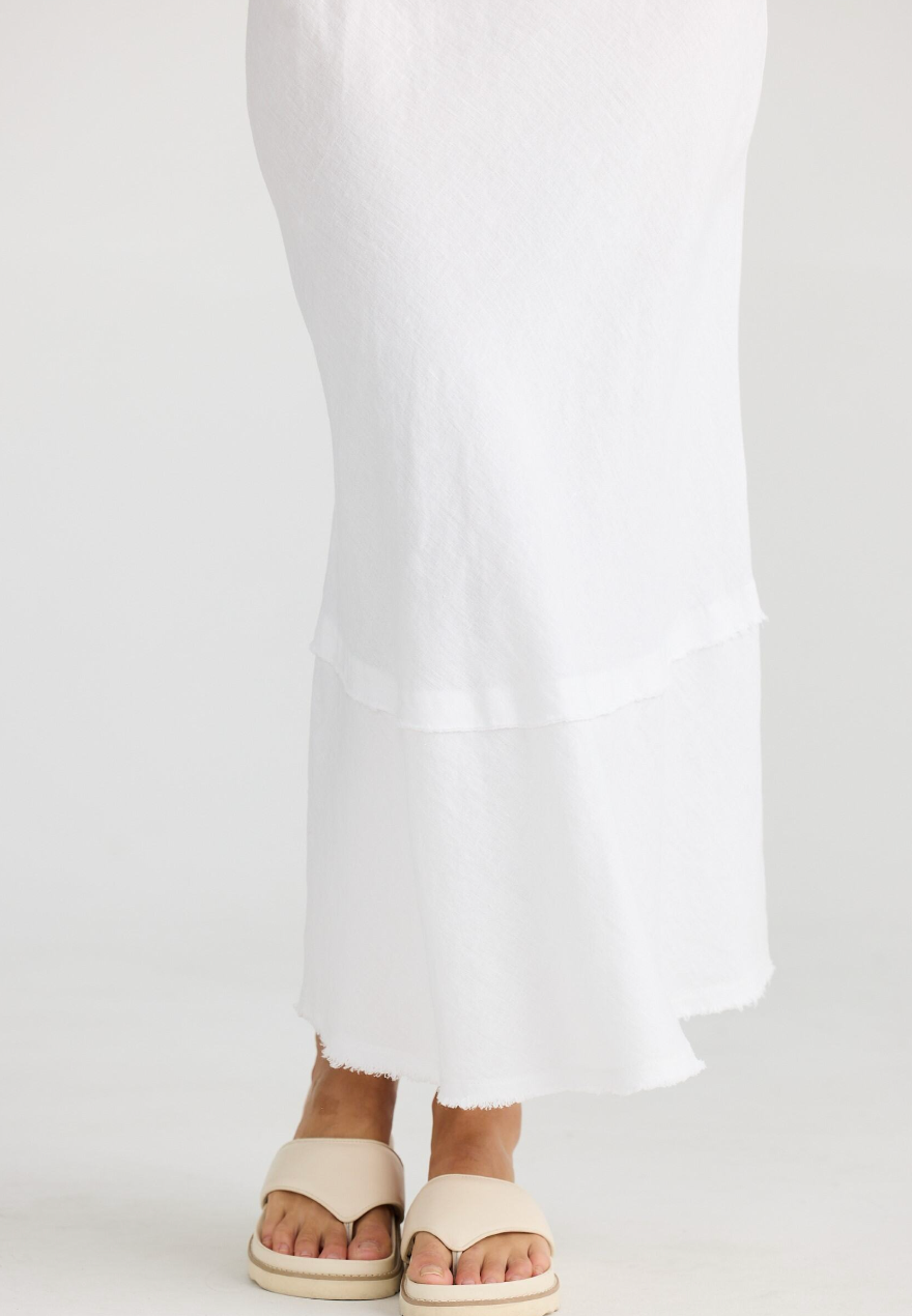 Pisa Skirt - White Linen