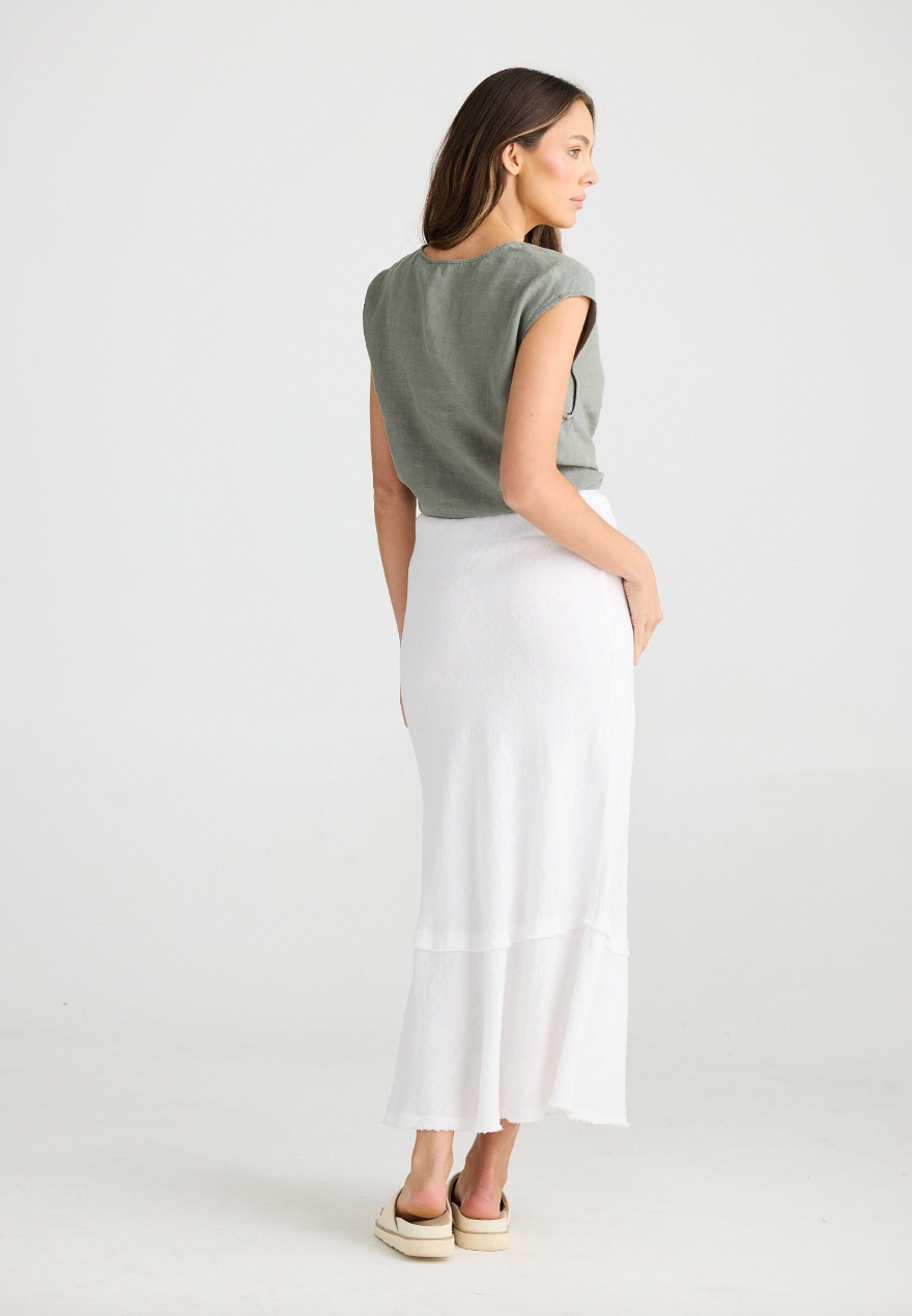 Pisa Skirt - White Linen