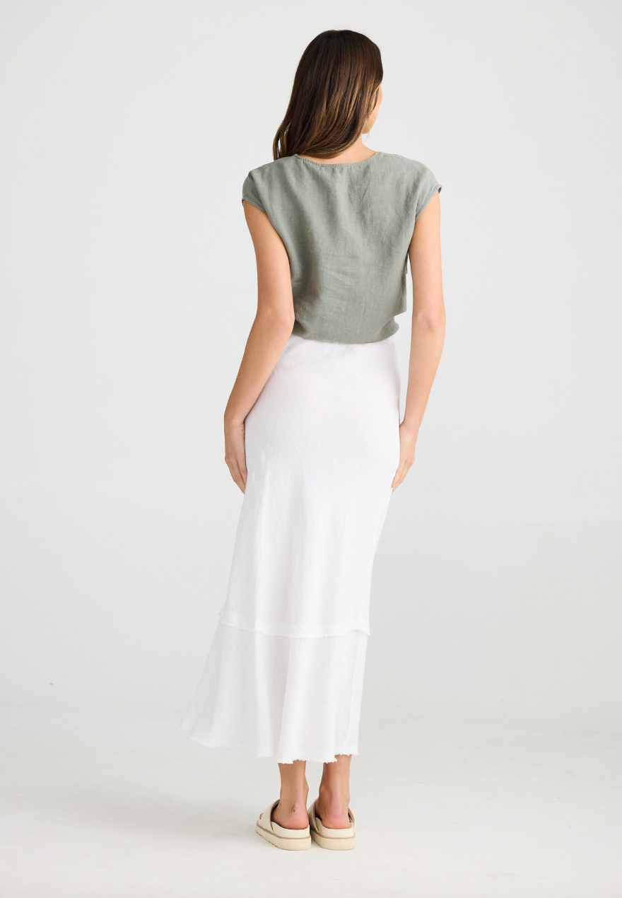 Pisa Skirt - White Linen