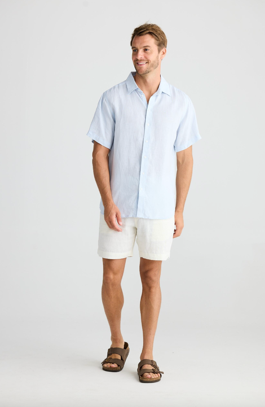 Harvard Shirt - Pale Blue Linen