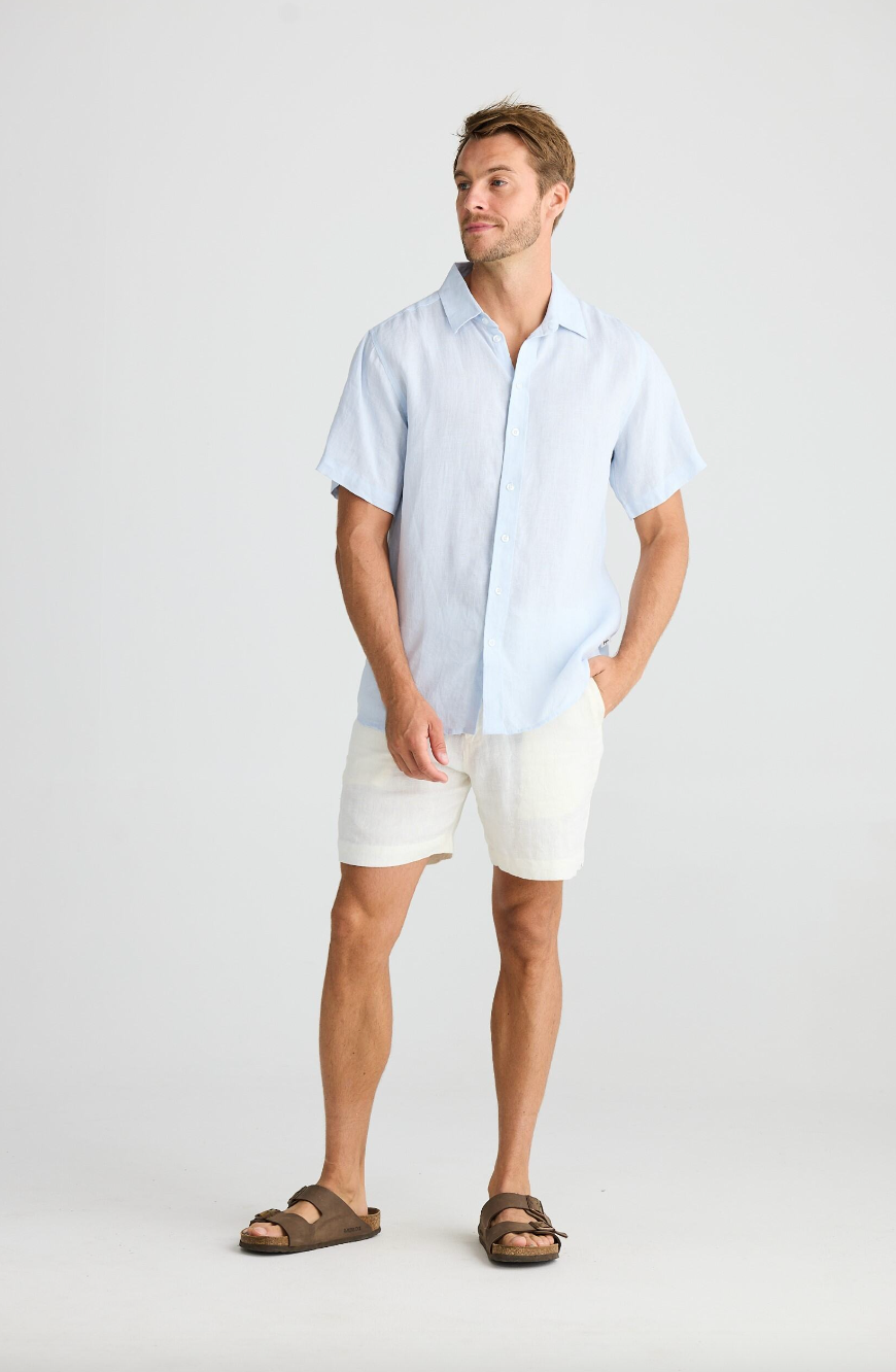 Harvard Shirt - Pale Blue Linen