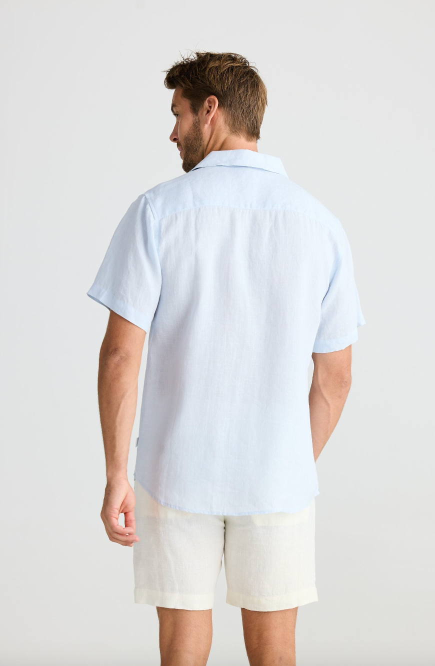 Harvard Shirt - Pale Blue Linen