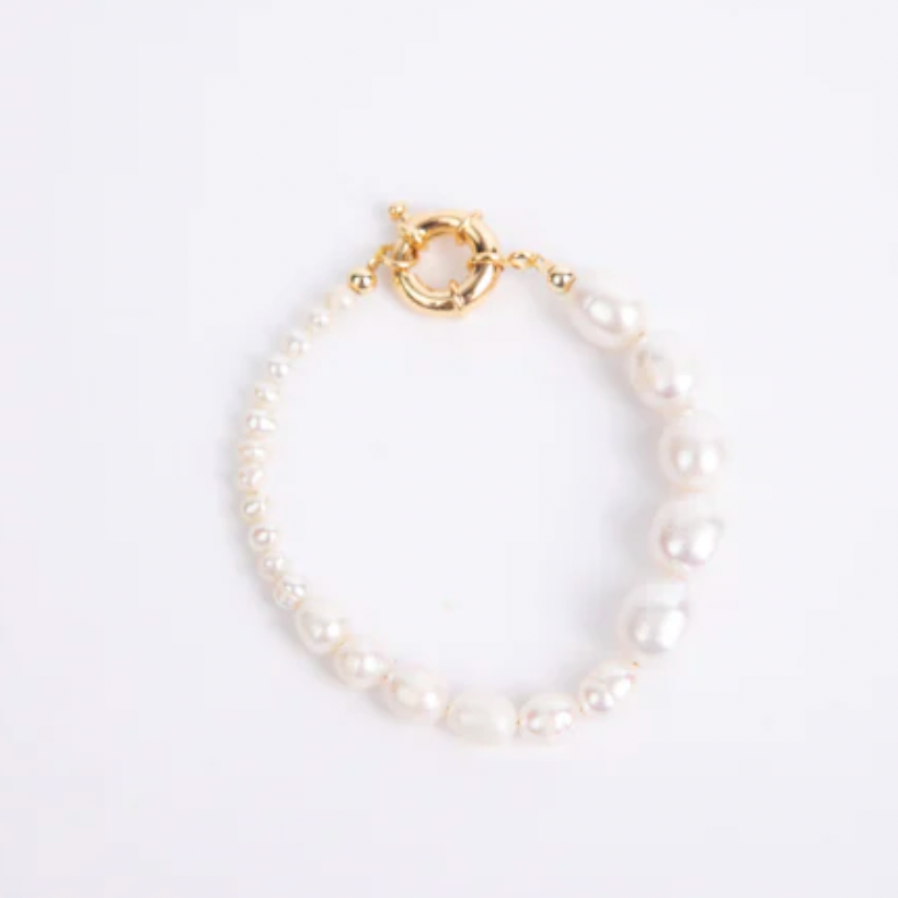 Berta Bracelet - Pearl + Gold