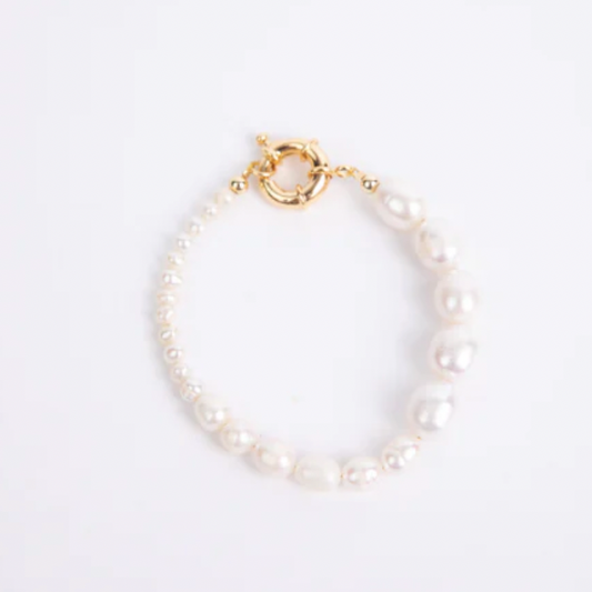 Berta Bracelet - Pearl + Gold